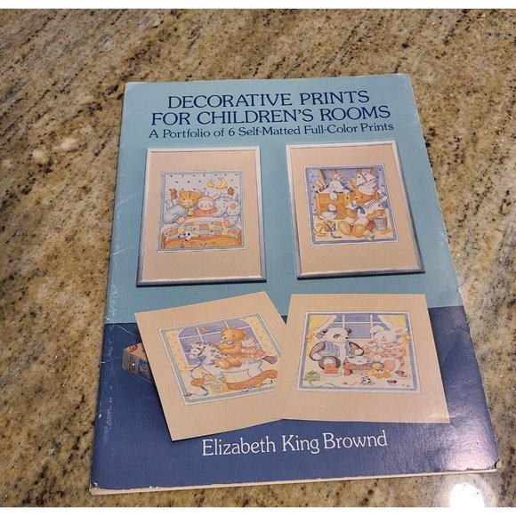 Elizabeth King Brownd Decorative Prints Children's Room Set of 6. Cat Bear Bunny - Picture 10 of 12
